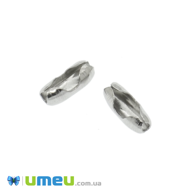 Застёжки для цепи с шариками из нерж. стали, 7х2,5 мм, Темное серебро (STL-044617)