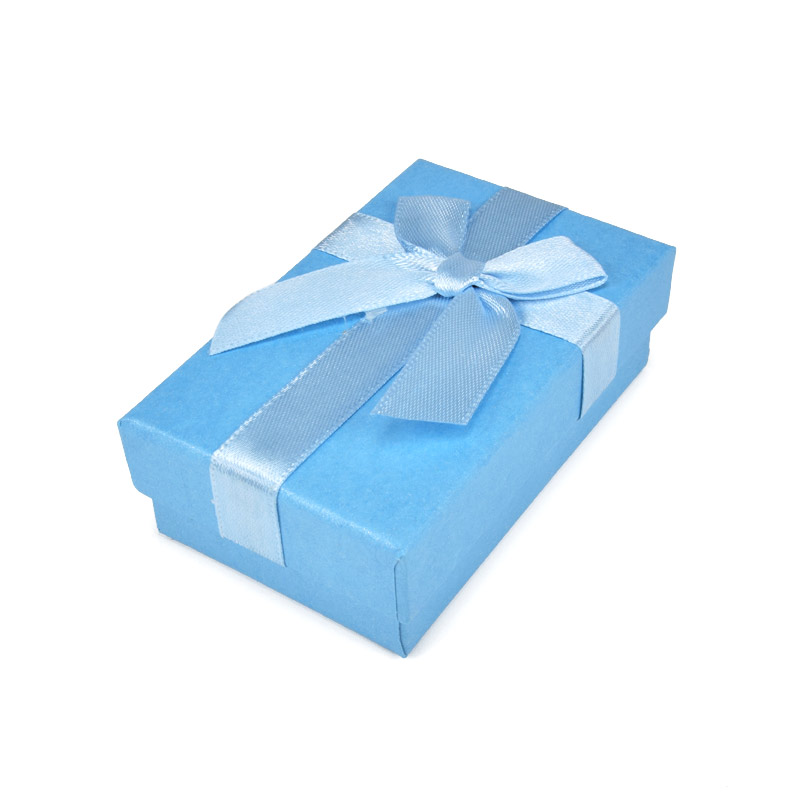 Подарункова коробочка Прямокутна з бантиком, 8х5х2,5 см, Блакитна (UPK-057110)