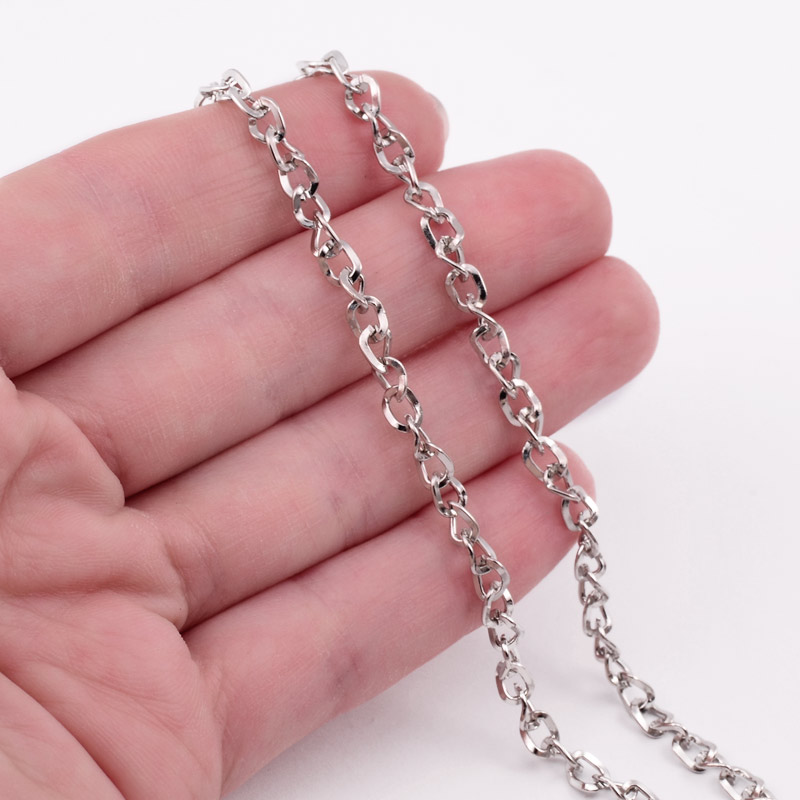 Цепь, Темное серебро, 5х4 мм (ZEP-003016)