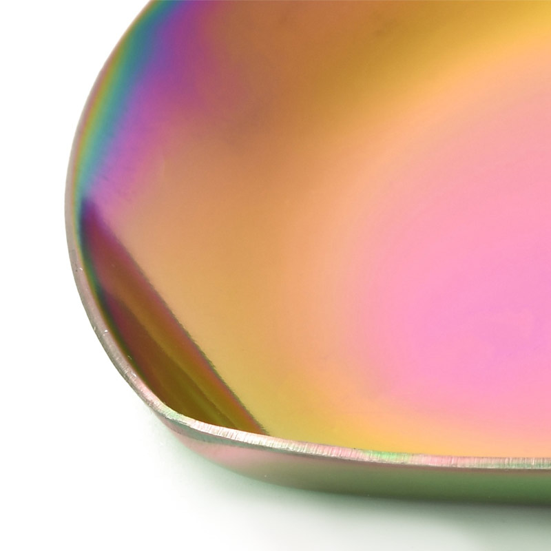 Декоративна тарілка із нерж. ст., 90х85х10 мм, Серце, Різнокольорова (INS-051980)