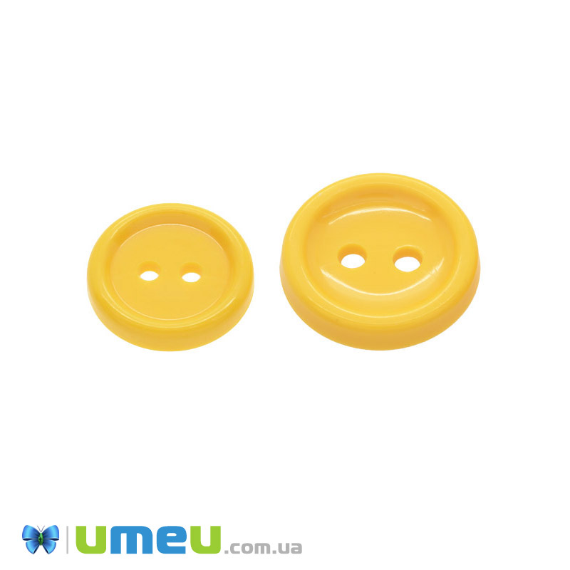 Гудзик пластиковий Круглий, 15 мм, Помаранчевий (PUG-047962)