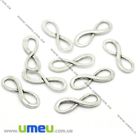 Конектор металевий Нескінченність, 23х8 мм, Античне срібло (KON-006050)