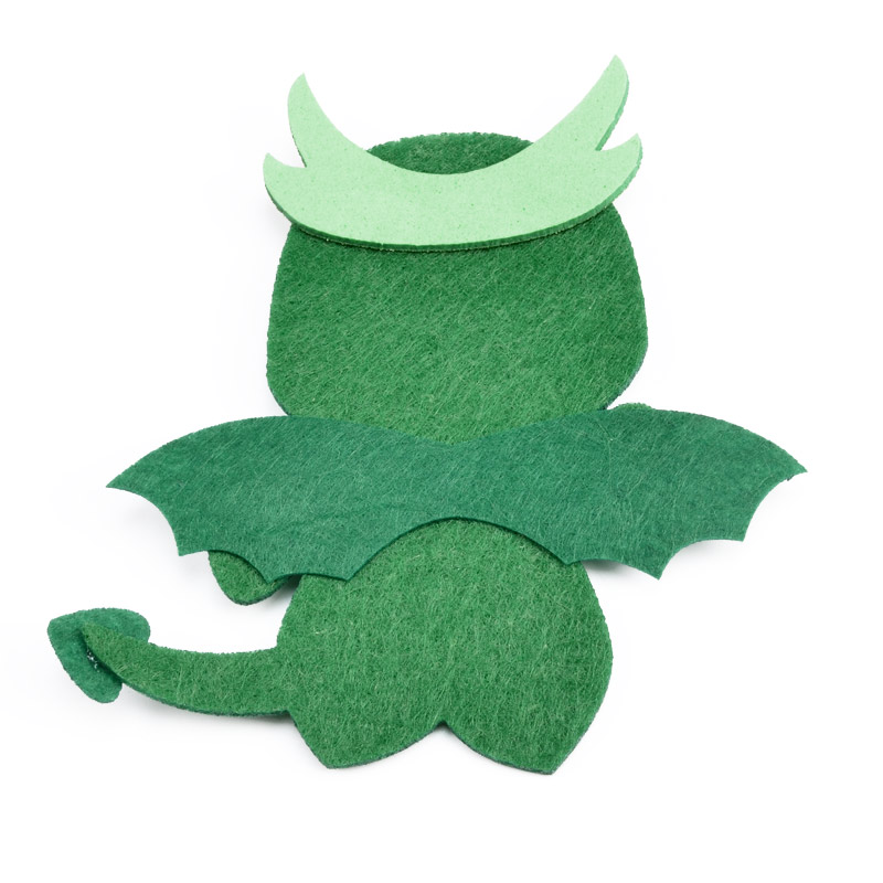 Декоративное изделие из фетра Дракончик, 11х9 см, Зеленый (FLT-051581)