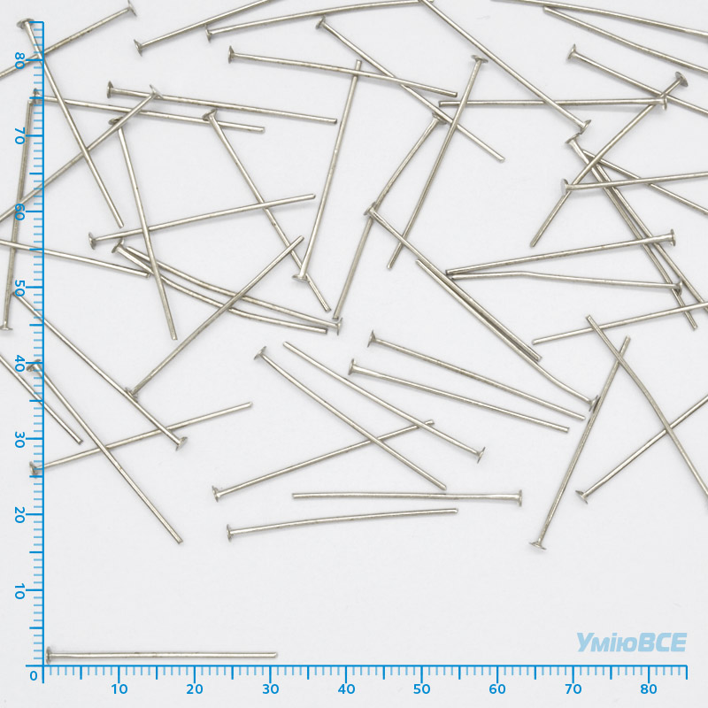 Гвоздики, Темное серебро, 3,0 см, 0,7 мм (PIN-001818)