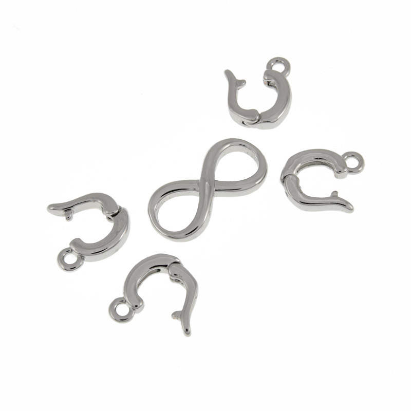 Застёжка, 25х7 мм, Латунь с покрытием Родий (ZAM-060865)