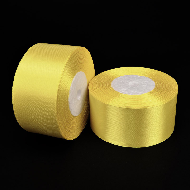 Атласная лента, 40 мм, Желтая (LEN-053411)