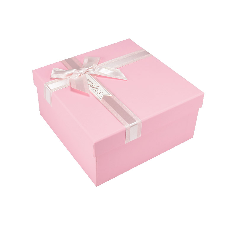 Подарочная коробка Квадратная, 19х19х9,5 см, Розовая (UPK-060617)