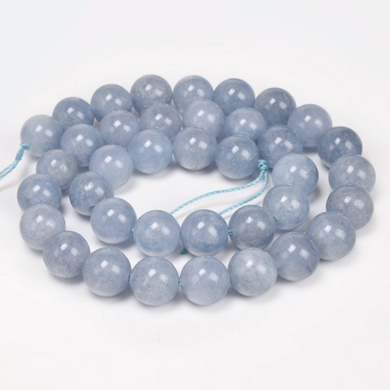 Намистини Аквамарин, Натур. камінь, 12 мм, Круглі (BUS-057860)