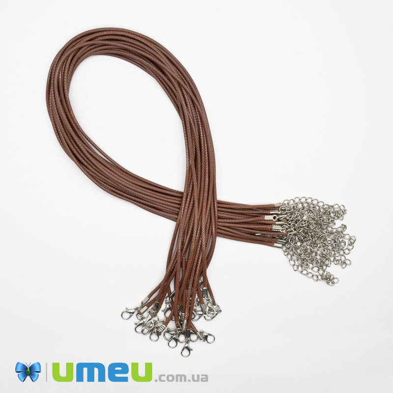Основа для колье полиэстеровая, 2 мм, Коричневая, 45 см (OSN-044539)