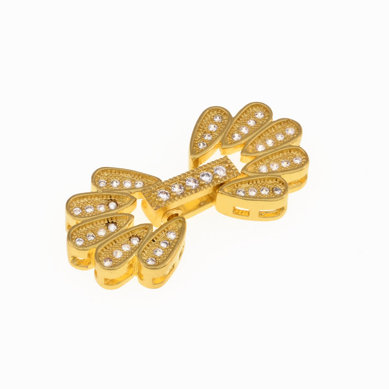 Застібка, 26х13 мм, Латунь, Куб. цирконій (ZAM-055447)