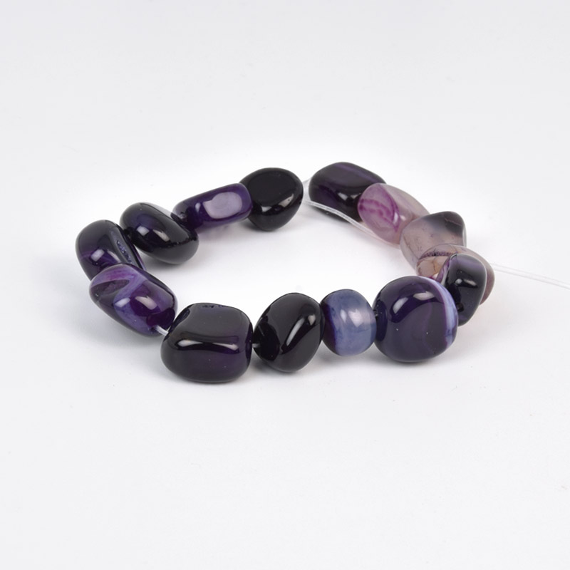 Намистини Агат фіолетовий, Натур. камінь, 13-16 мм, 19 см (BUS-058138)