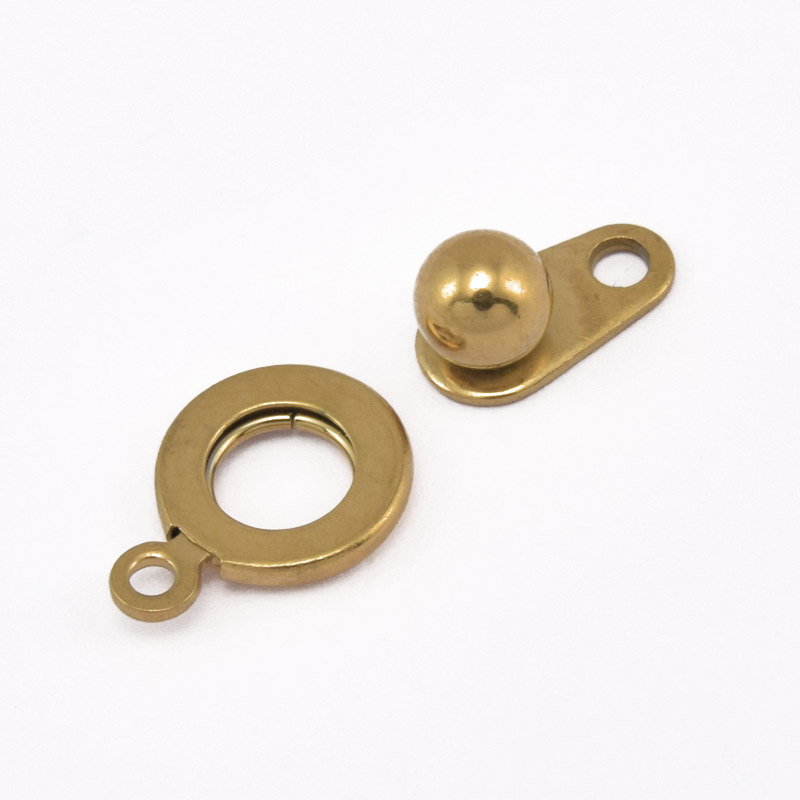 Замок-кнопка из нержавеющей стали, 15х9 мм, Золото (STL-058489)