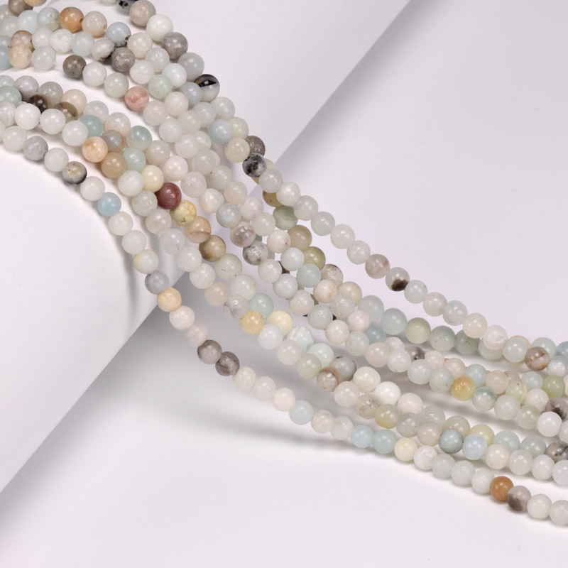 Намистини Амазоніт, Натур. камінь, 4 мм, Круглі (BUS-056117)