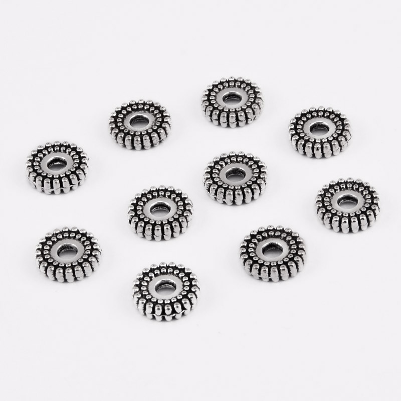 Намистини-розділювачі мет., 7,3х2 мм, Античне срібло (BUS-055348)