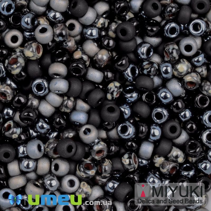 Бісер японський Miyuki круглий RR 8/0 №mix102, Чорний (BIS-049835)