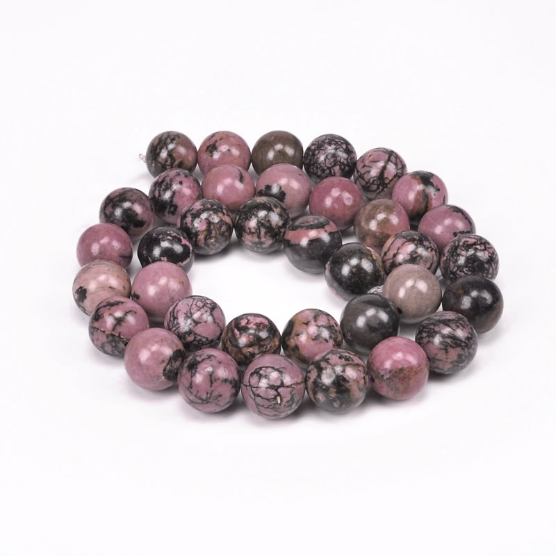 Намистини Родоніт, Натур. камінь, 10 мм, Круглі (BUS-051623)