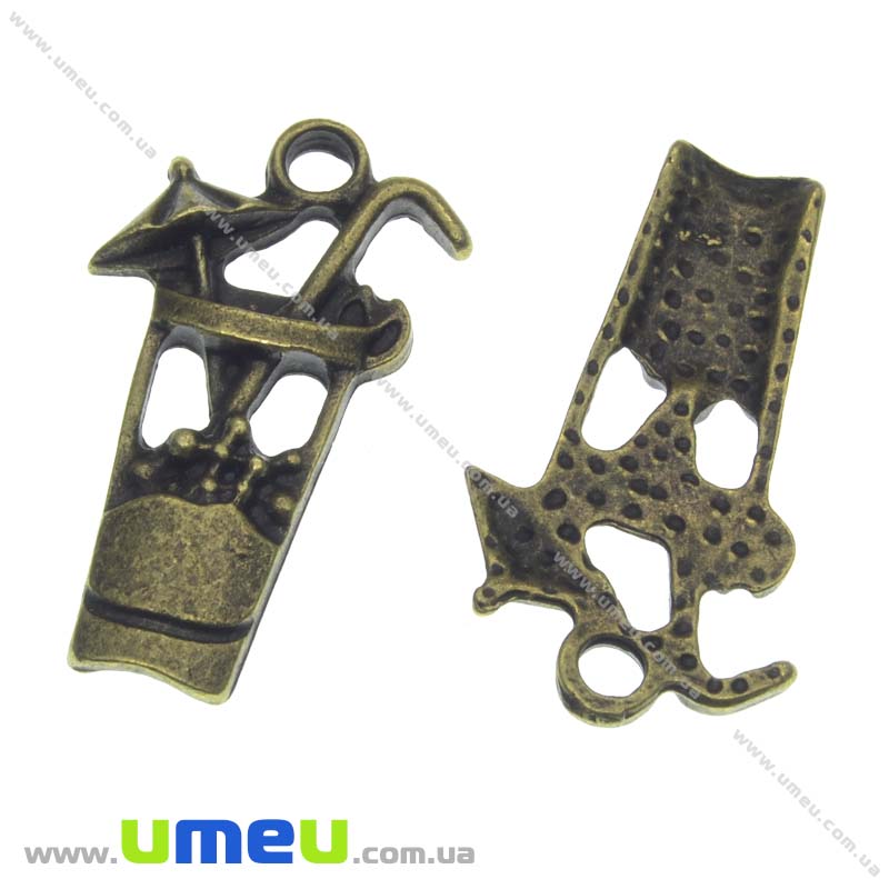 Підвіска метал. Коктейль, 22х12 мм, Антична бронза (POD-004944)