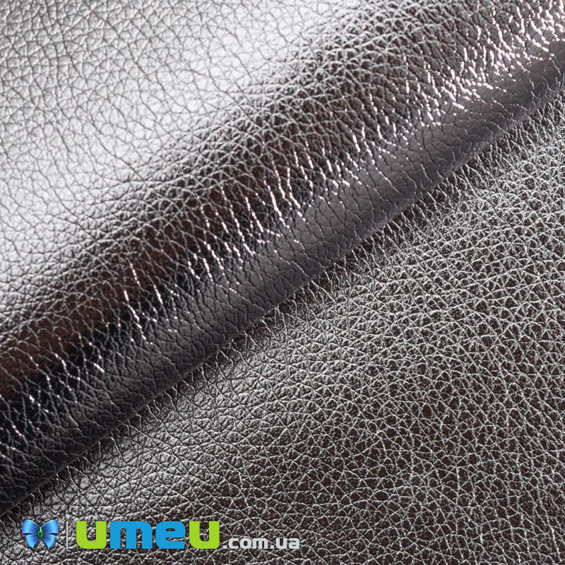 Искусственная кожа Металлик на хлопке 0,55 мм, Гематит, 20х27 см (LTH-040362)