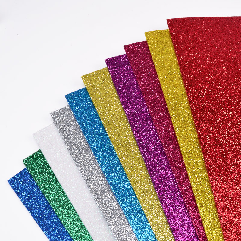 Фоамиран глиттерный (Китай), 20х30 см, Микс (FOM-052661)