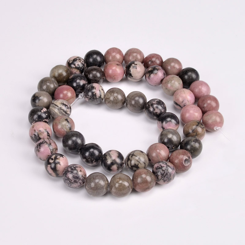 Намистини Родоніт, Натур. камінь, 8,5 мм, Круглі (BUS-051695)