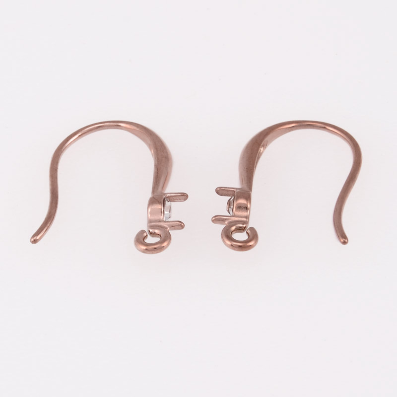 Швензы из нерж. стали со стразами, 17х11 мм, Розовое золото (STL-055916)