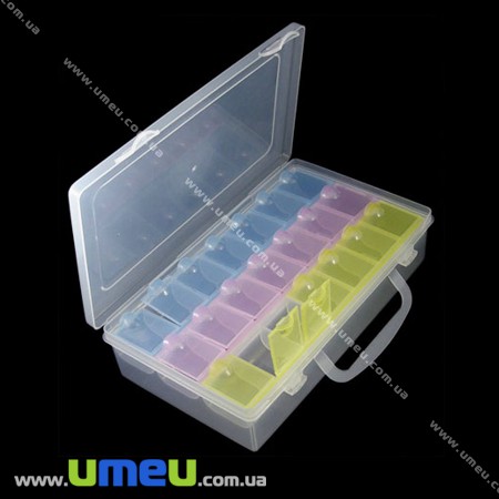 Органайзер для хранения бисера на 21 съемную ячейку, 22х13 cм (INS-011090)