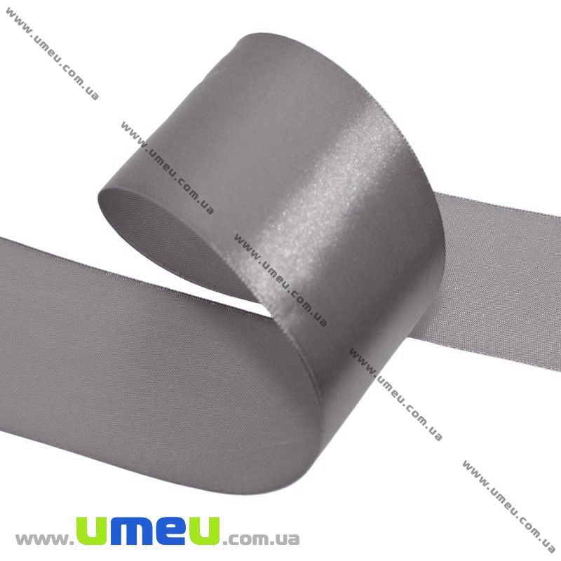 Атласная лента, 50 мм, Серая (LEN-027595)