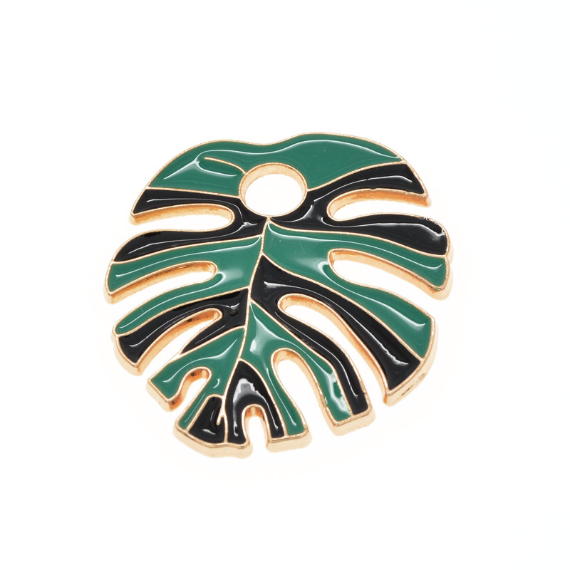 Підвіска метал. Лист монстери, 33,5х30 мм, Золото (POD-054713)