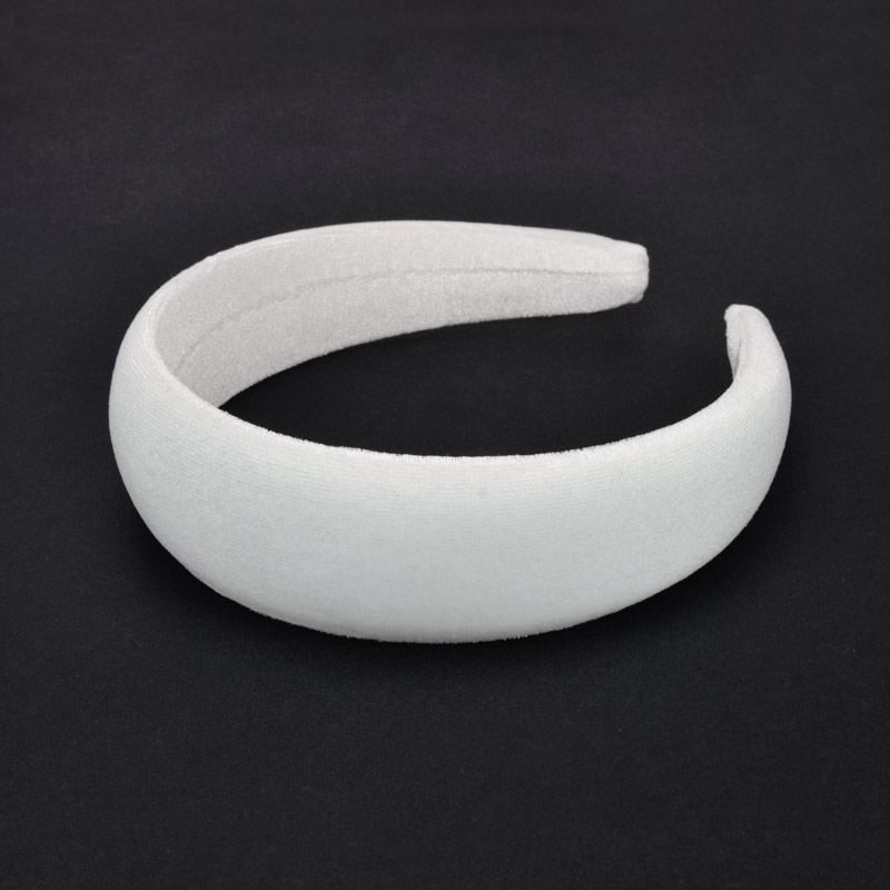 Обруч объемный велюровый, 40 мм, Белый (OSN-062746)