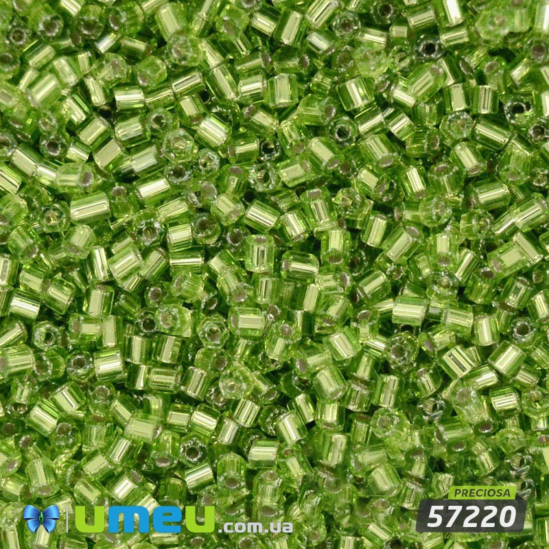 Бісер чеський Рубка 10/0, №57220, Салатовий блискучий (BIS-022170)