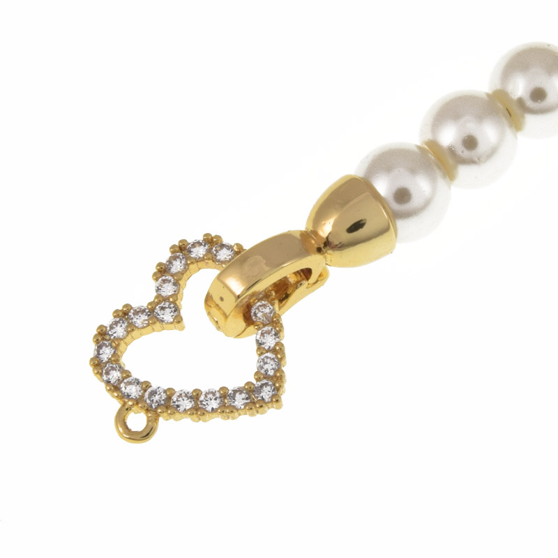 Застёжка, 22х12 мм, Латунь с покрытием 18 kt, Куб. цирконий (ZAM-060837)