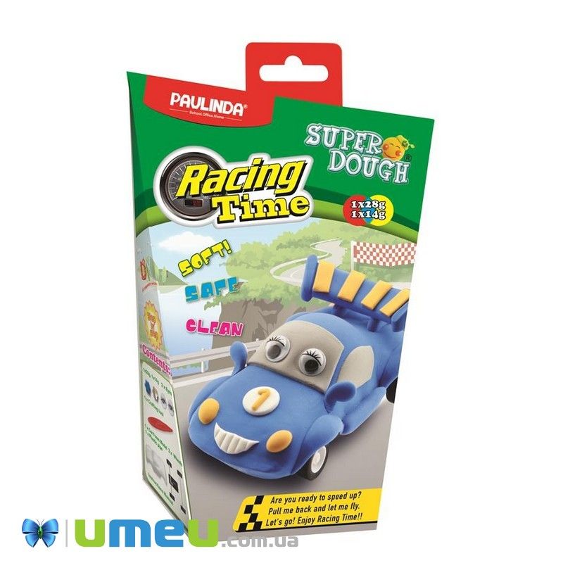 Масса для лепки Paulinda Super Dough Racing time Машинка синяя (DIF-043527)