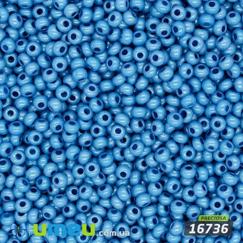 Бісер чеський №843/16736, Блакитний, Перламутровий, 10/0 (BIS-043961)