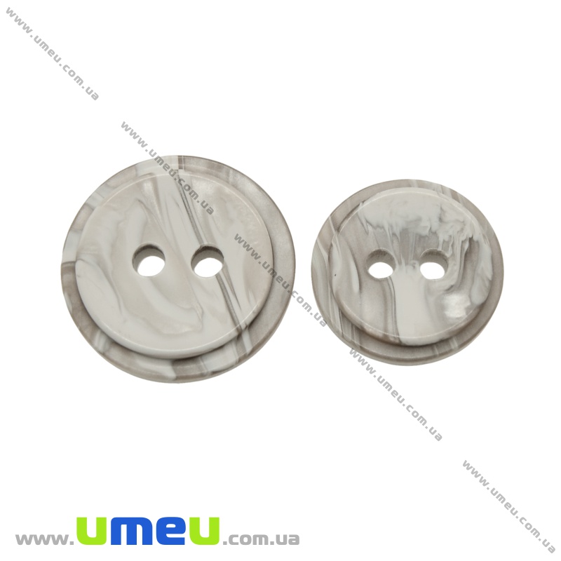 Пуговица пластиковая Круглая, 15 мм, Серо-коричневая (PUG-021396)