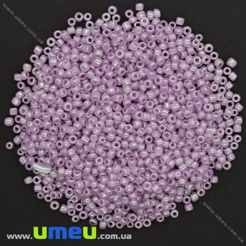 Бисер китайский средний, 8/0, Сиреневый перламутровый, 3 мм (BIS-026160)