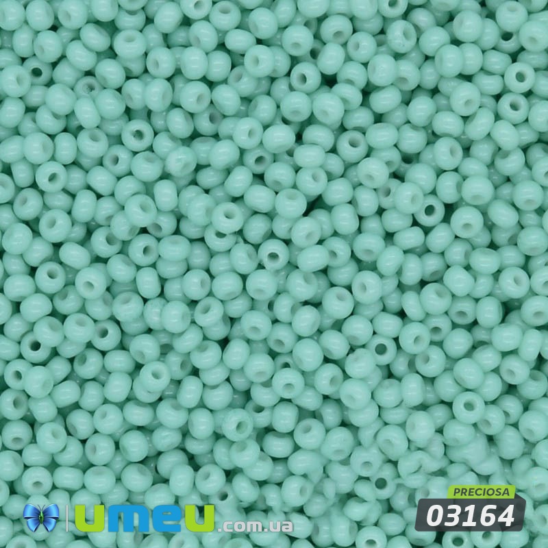 Бісер чеський №245/03164, Бірюзовий світлий, Натуральний, 10/0 (BIS-014144)