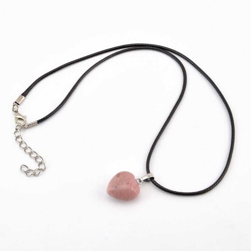 Підвіска на шнурку, Натур. камінь Родоніт (POD-058271)