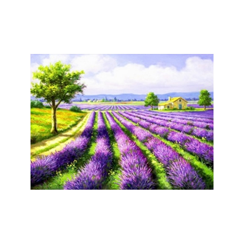 Набір алмазного живопису на підрамнику 30х40 см, Лавандове поле (SXM-056321)