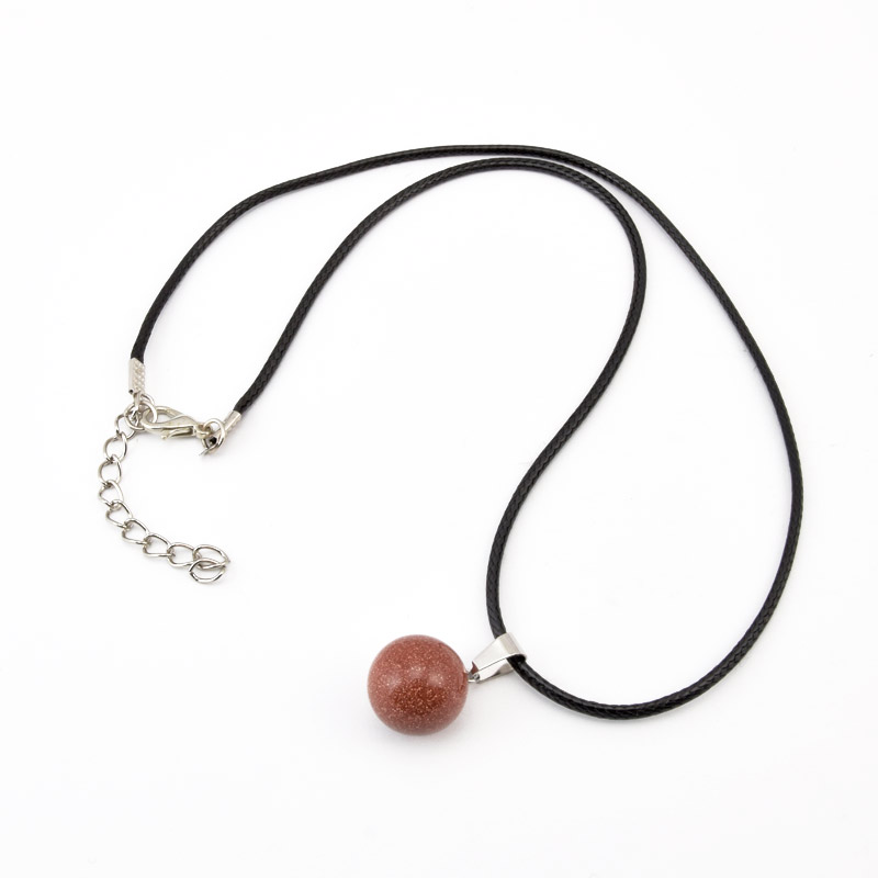 Підвіска на шнурку, Синт. камінь Авантюрин Золотий пісок (POD-058278)