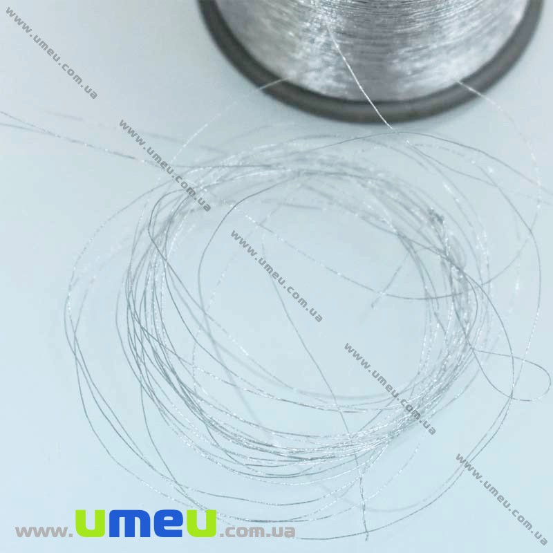 Нить металлизированная 0,1 мм, Серебристая (KNT-028174)