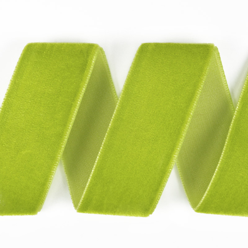 Лента бархатная, 25 мм, Салатовая (LEN-061119)