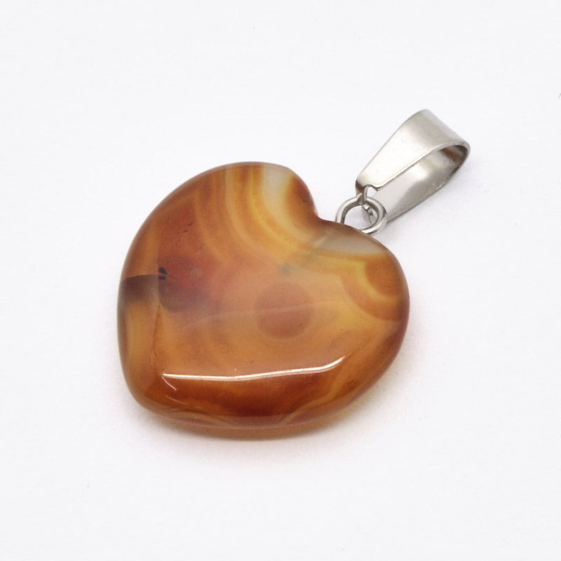 Подвеска Сердце, Натур. камень Сердолик, 20х20 мм (POD-054360)