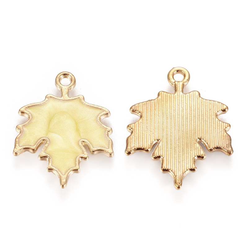 Підвіска метал. Кленовий лист жовтий, 24х19 мм, Золото (POD-053845)