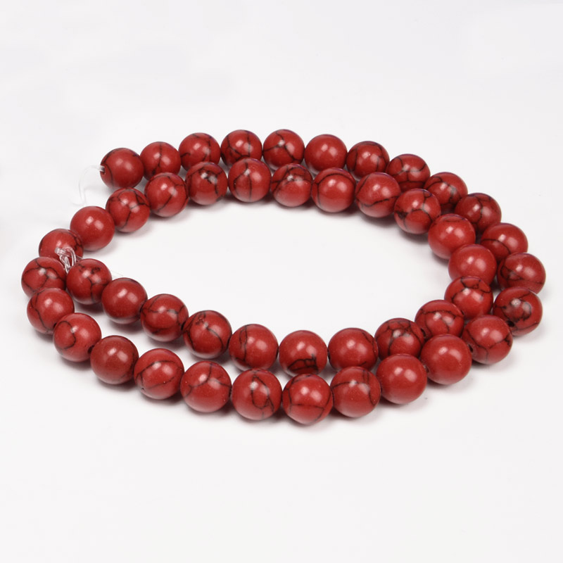 Намистини Говліт пофарбований, Натур. камінь, 8 мм, Круглі (BUS-053968)