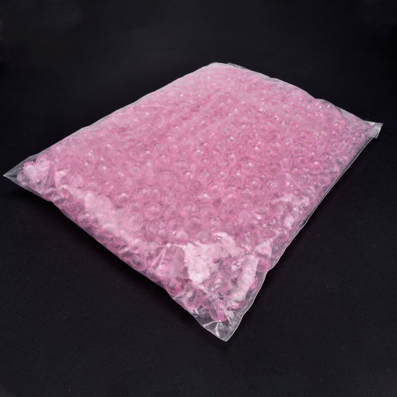 Бусины для сумок ОПТ, Акриловые, Круглые граненые, 9,5 мм, Розовые светлые (BUS-054544)