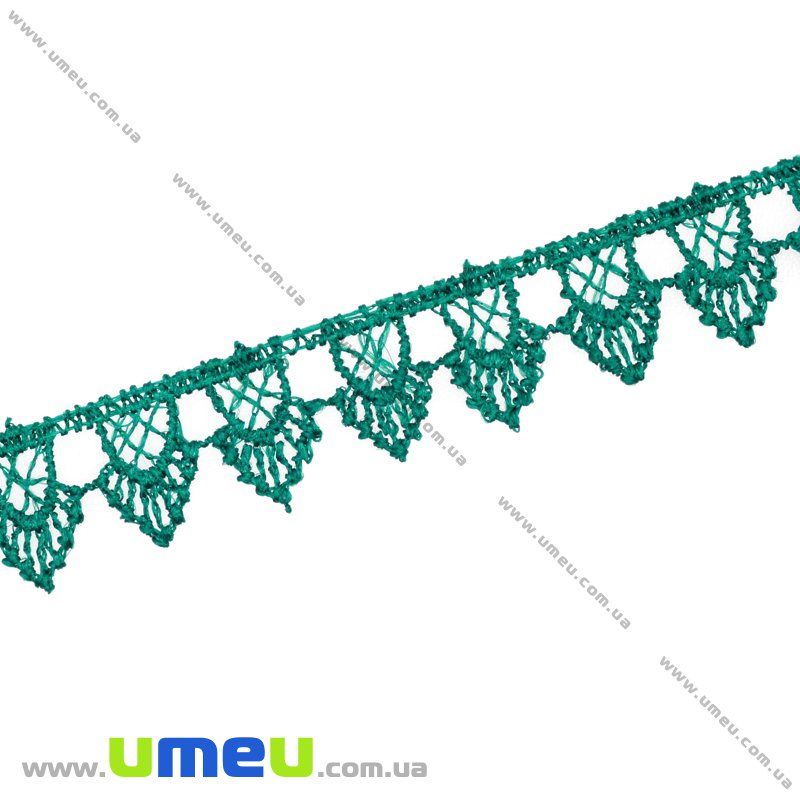 Кружево плетеное, 17 мм, Бирюзовое (LEN-010458)