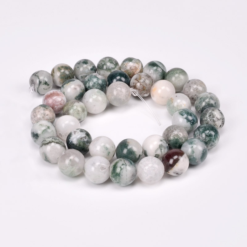 Бусины Агат моховый, Натур. камень, 10,5 мм, Круглые (BUS-051642)