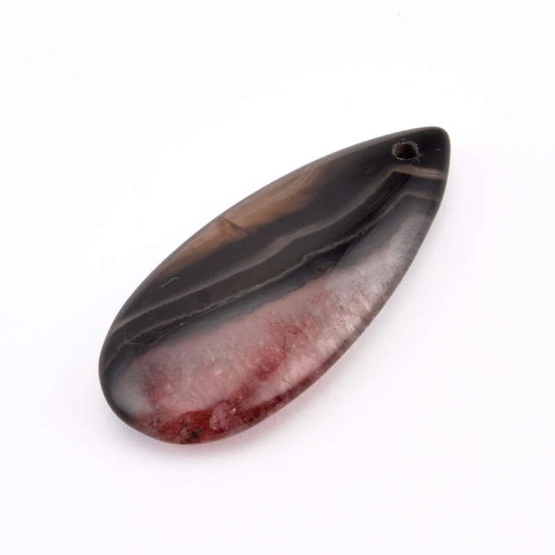 Підвіска Крапля, Натур. камінь Агат бразильський, 40х18 мм (POD-058687)