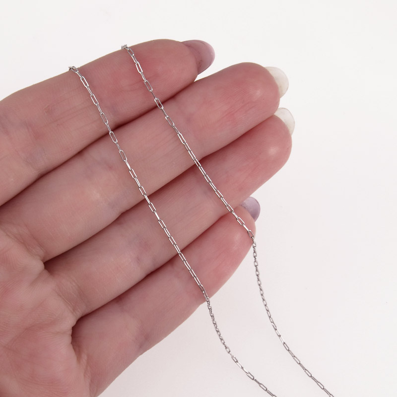 Цепь из нержавеющей стали, 1 мм, Темное серебро (ZEP-055317)