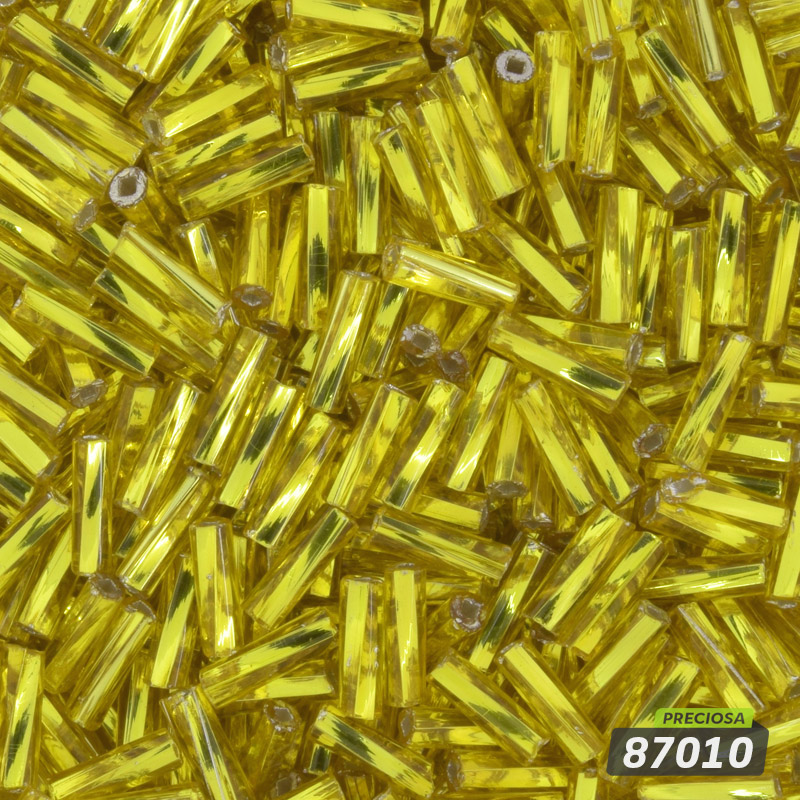 Бисер чешский Стеклярус 3, №87010, Лимонный блестящий скрученный, 7 мм (BIS-058915)